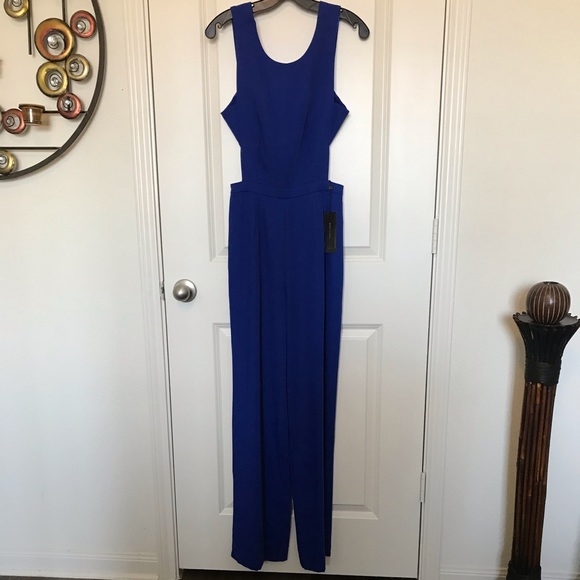 BCBGMaxAzria ROYAL BLUE CUTOUT JUMPSUIT, SZ 2 & 4 - Picture 4 of 8